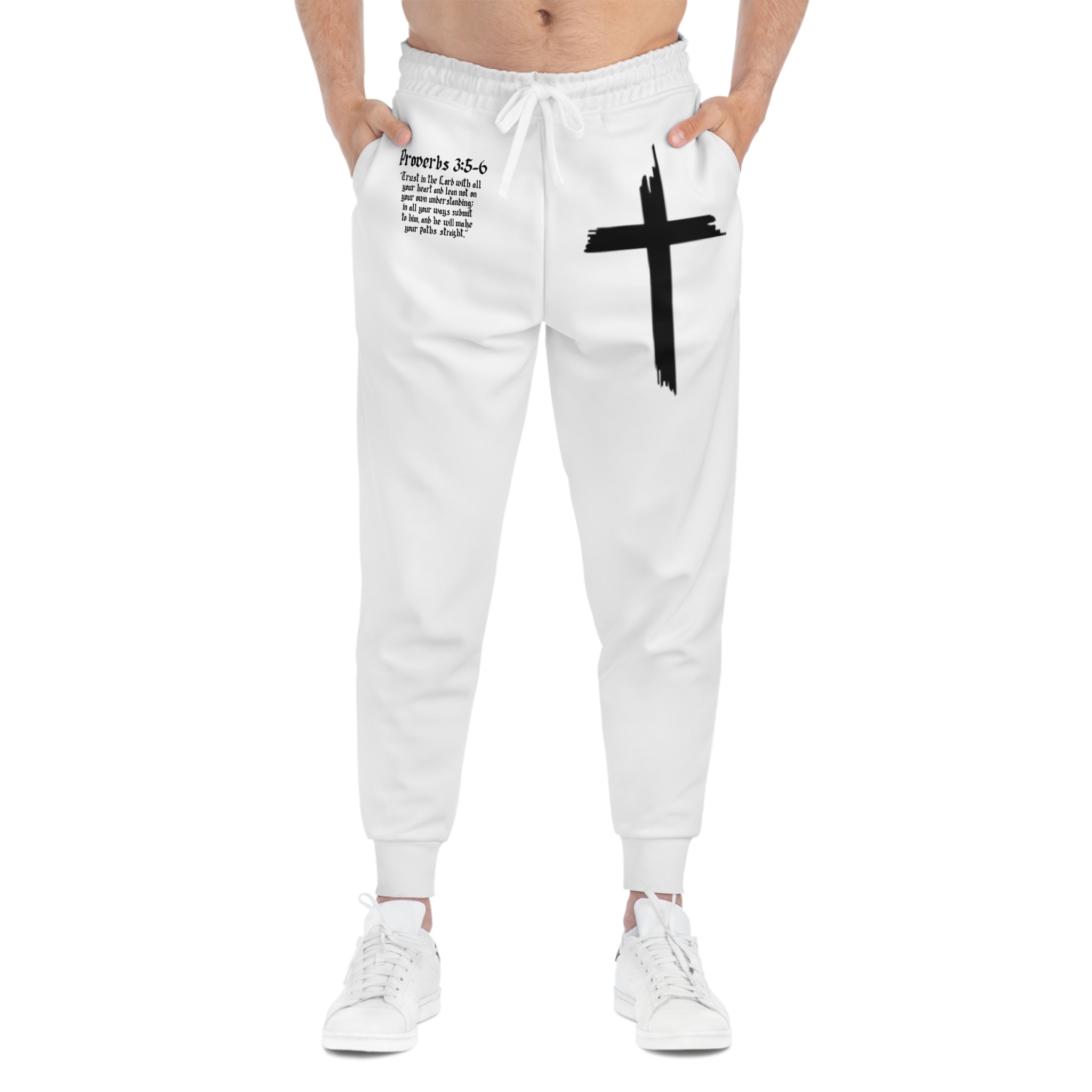 White Walk In Faith Proverbs 3:5-6 Joggers