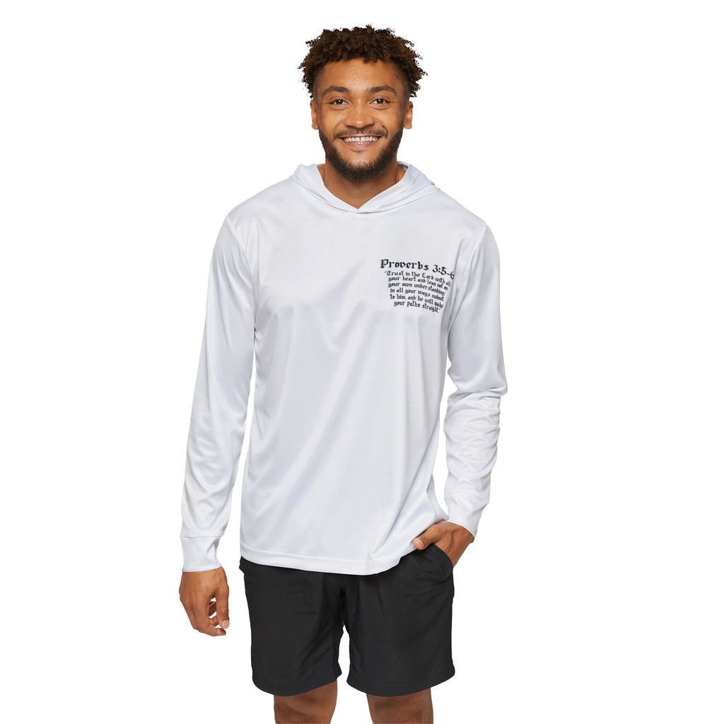 White Walk In Faith Proverbs 3:5-6 Longsleeve Hooded Shirt