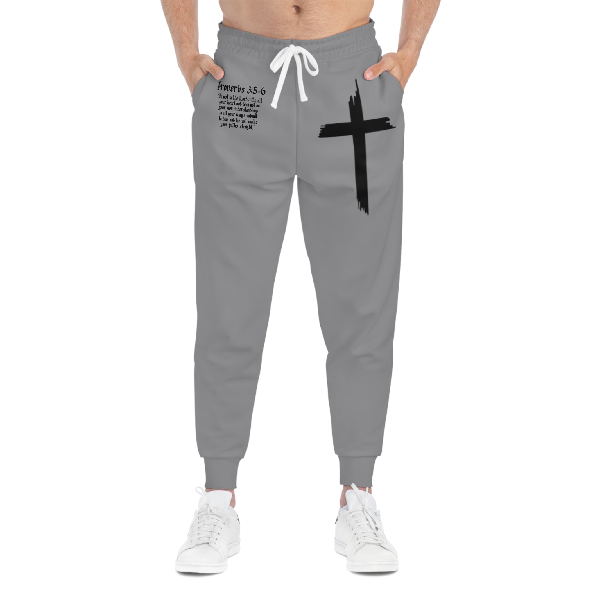 Grey Walk In Faith Proverbs 3:5-6 Joggers