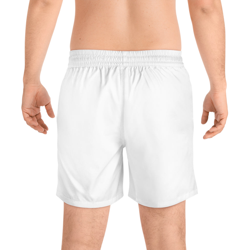 White Walk In Faith Cross Swim Trunks
