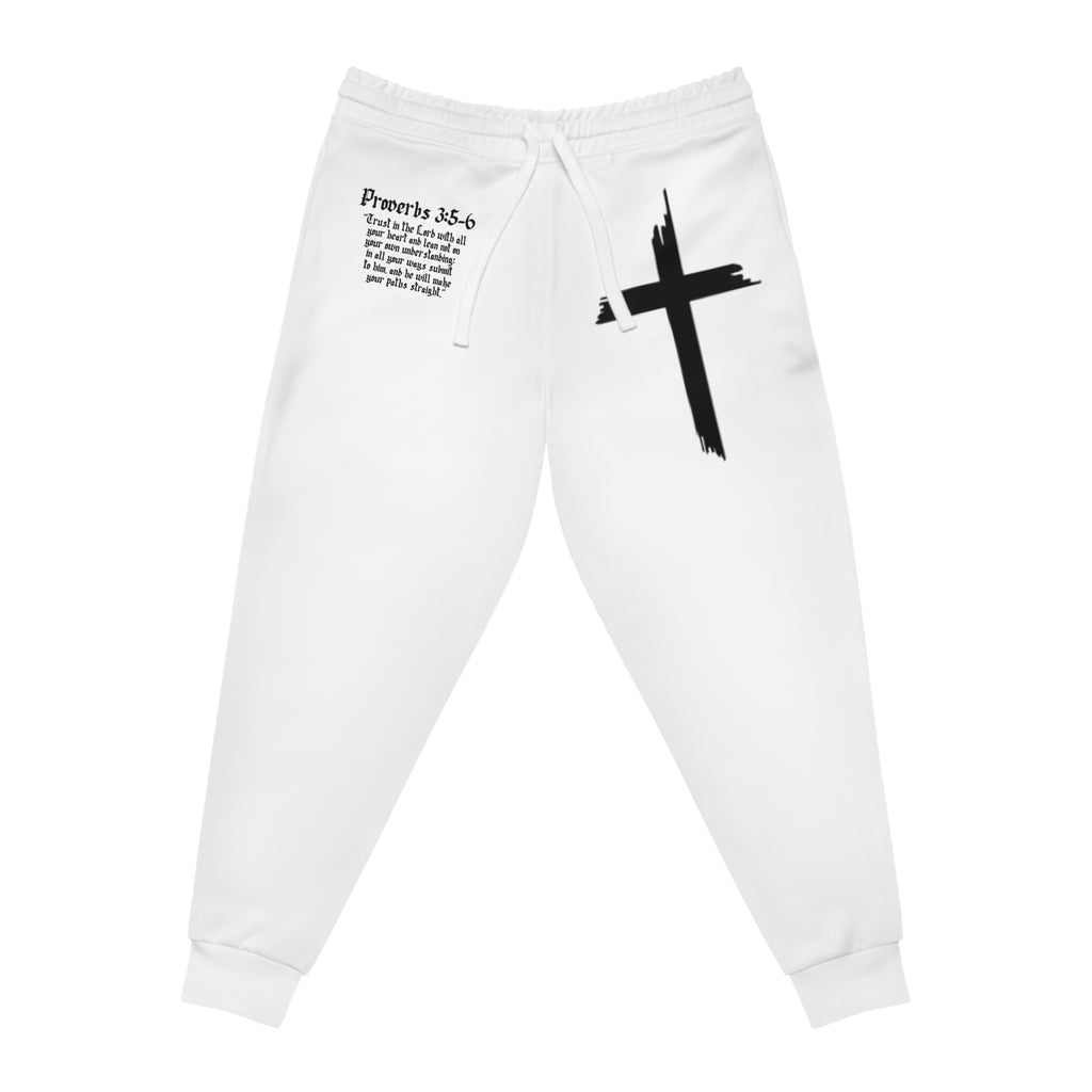 White Walk In Faith Proverbs 3:5-6 Joggers