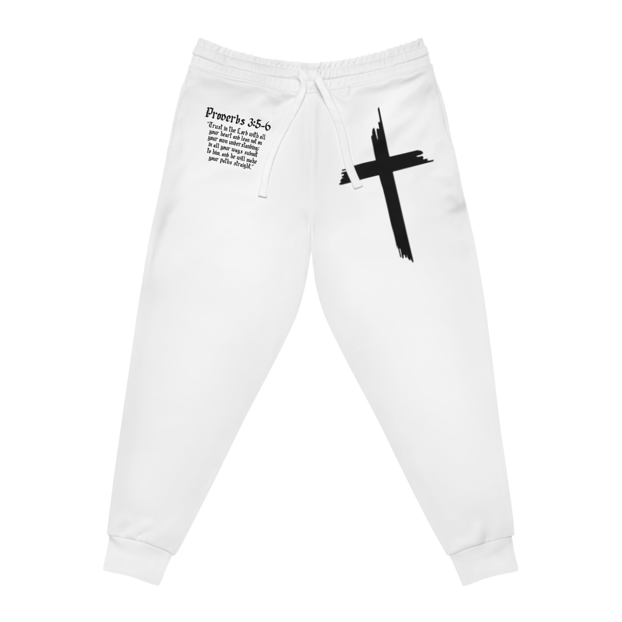 White Walk In Faith Proverbs 3:5-6 Joggers