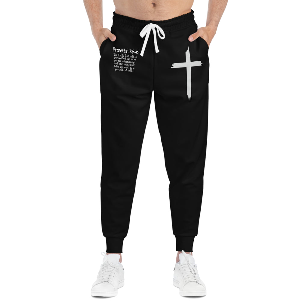 Black Walk In Faith Proverbs 3:5-6 Joggers
