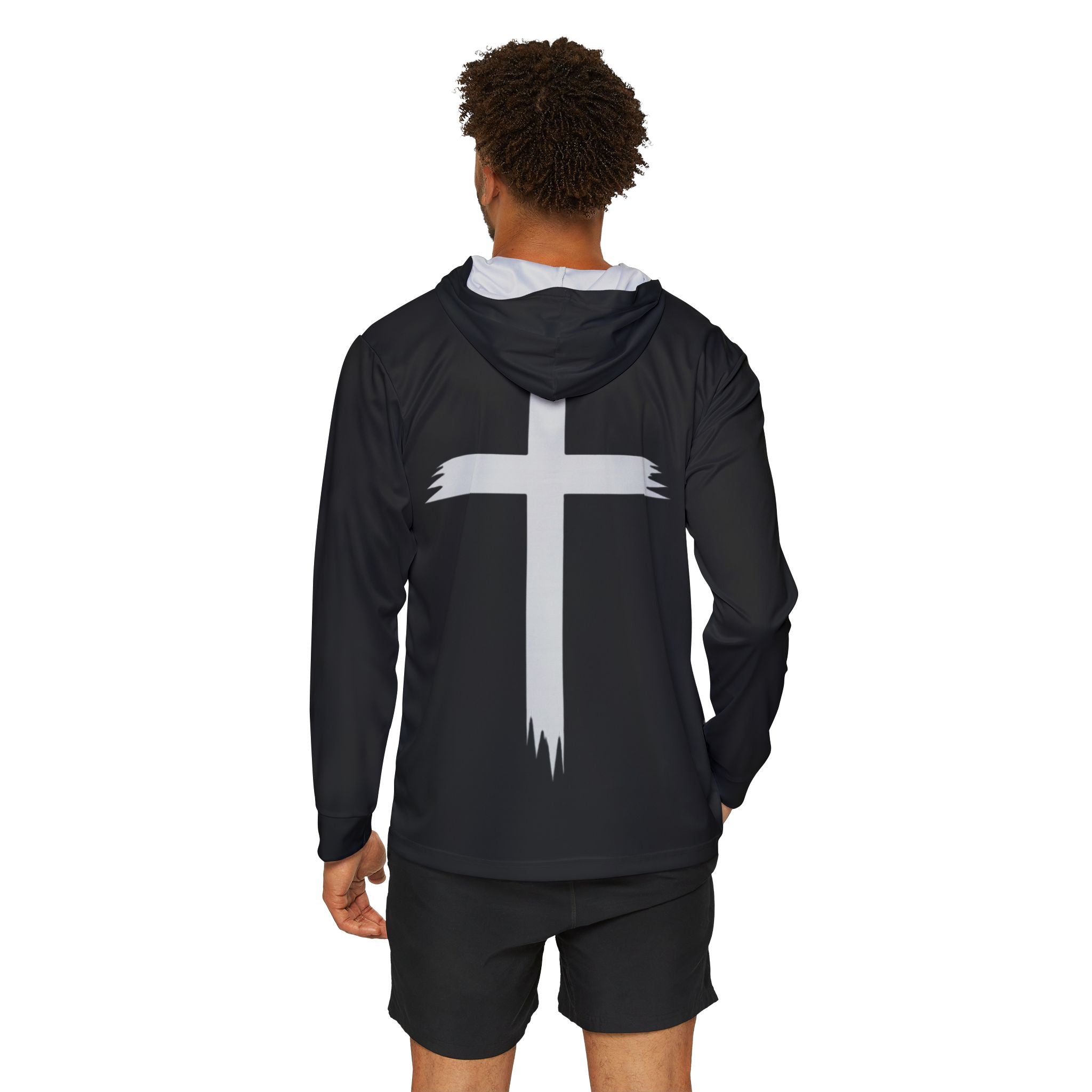 Black Walk In Faith Proverbs 3:5-6 Longsleeve Hooded Shirt