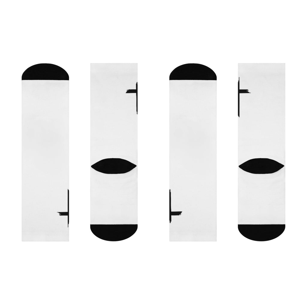 White Walk in Faith Cross Socks